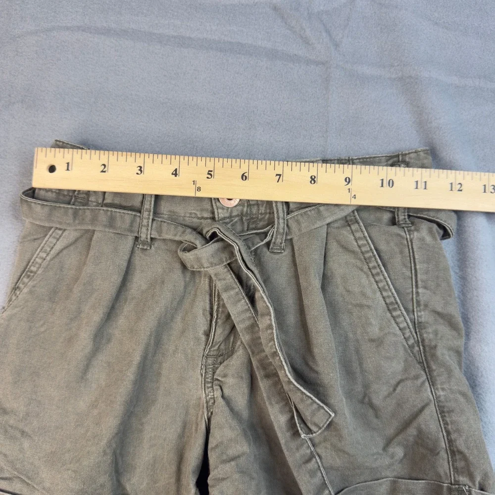 Abercrombie Kids Girls Olive Green Paperbag Waist Tie Shorts Size 9/10